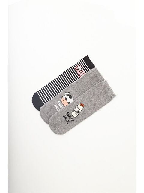 Katia And Bony Çocuk Çizgi Desenli 3'Lü Soket Çorap - S000323260-23173