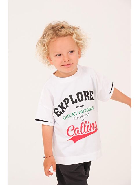 ZEYLAND Erkek Çocuk Baskılı Tişört - Beyaz - S000316277-20063