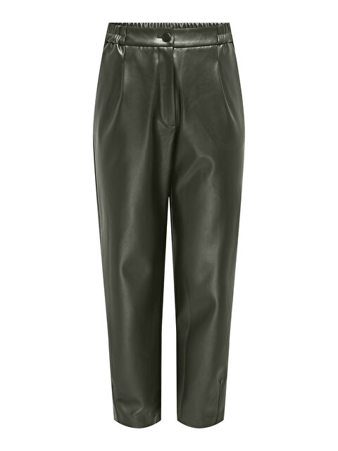 Only Onlmynte Regular Fit Yüksek Bel Düz Paça Kadın Deri Pantolon 15326577 - S000307871-19294