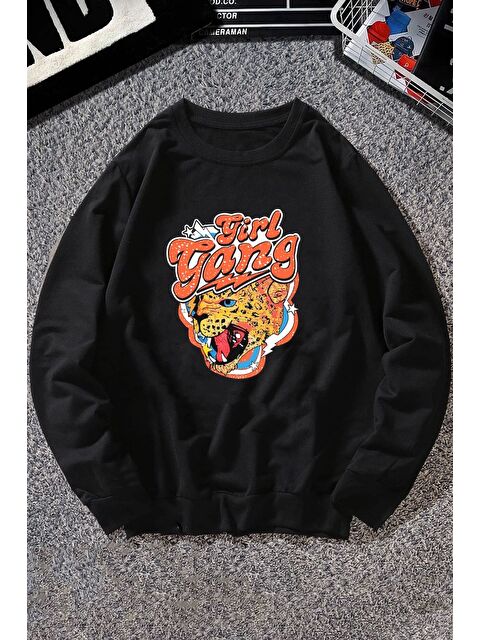 uyguntarz Unisex Girl Gang Bisiklet Yaka %100 Pamuk Sweatshirt - S000269754-19351