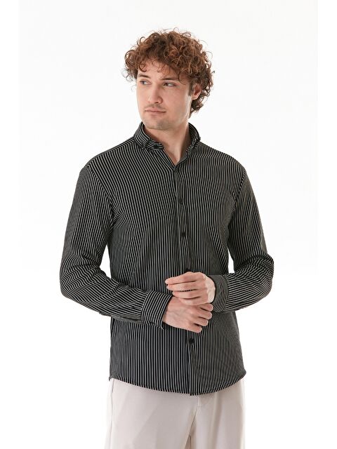 Fullamoda Çizgili Fitilli Gömlek - S000400215-19351