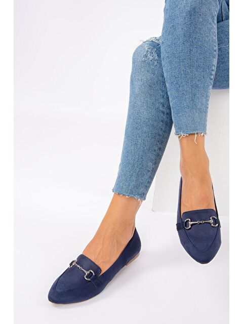 Fox Shoes Lacivert Kadın Babet G290010002 - S000032072-21164