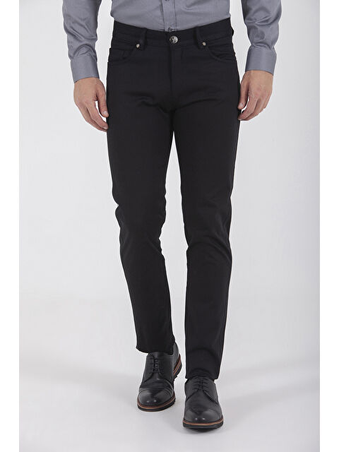 Hatemoğlu Siyah Slim Fit Düz Düşük Bel Kanvas Erkek Pantolon - S000253139-19351