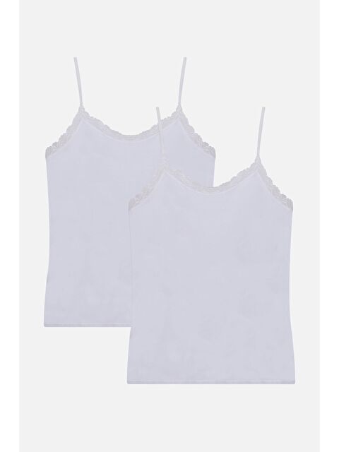 Koza İç Giyim Kadın 2'li Ip Askılı Dantelli - Ayar Halkalı Atlet - S000307772-20063