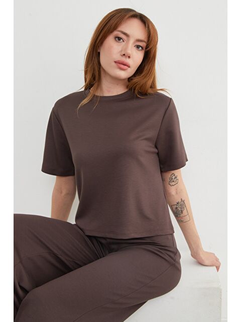 Fullamoda Basic Bisiklet Yaka Modal Tişört - S000463900-19413