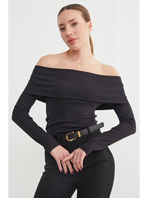 Fullamoda Basic Madonna Yaka Modal Bluz - S000439977-19351