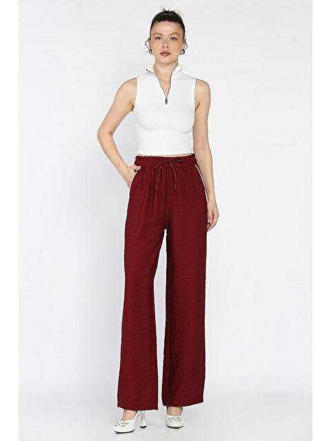 Gülseli Kadın Yüksek Bel Cep Taşlı Palazzo Pantolon - S000386493-19951