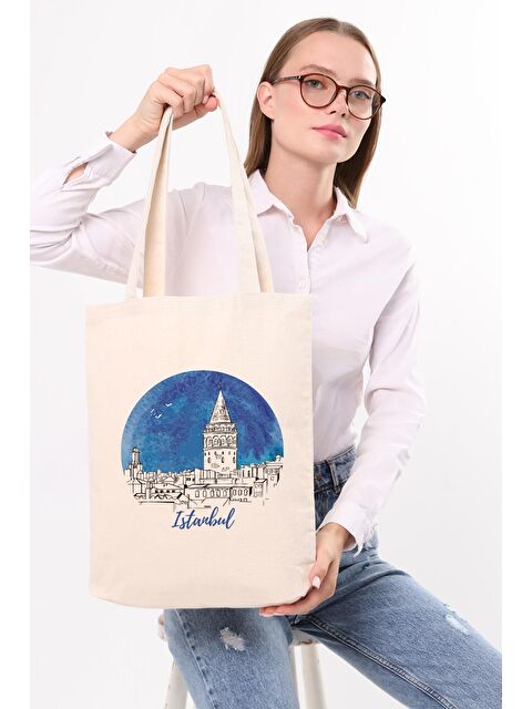 Bagg Kanvas İstanbul Gece Baskılı Bez Çanta - S000334624-19966