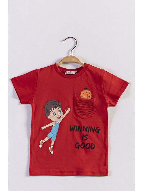 Toontoykids Erkek Çocuk Cep Detaylı Baskılı Tişört - S000417909-20045