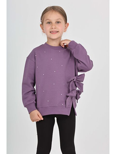 Toontoykids Kız Çocuk Taşlı Fiyonklu Sweatshirt - S000414154-37381