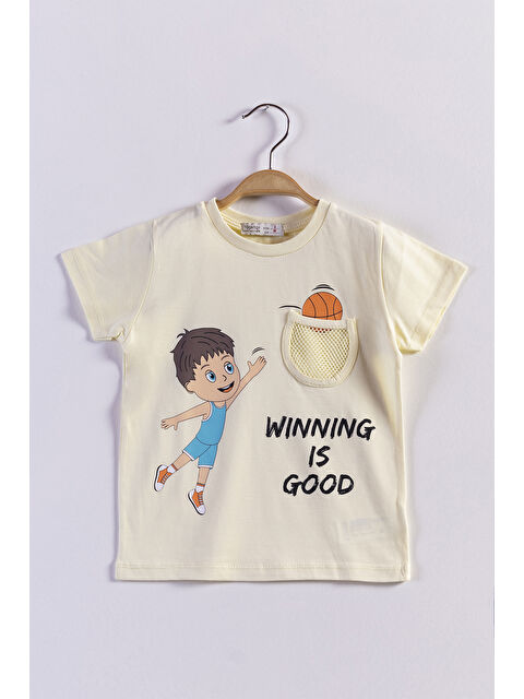 Toontoykids Erkek Çocuk Cep Detaylı Baskılı Tişört - S000417909-20072