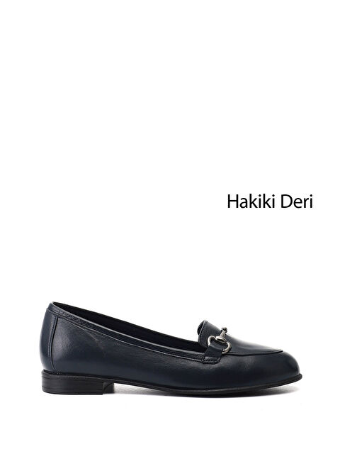 GÖNDERİ(R) Kadın AÇIK LACİVERT Hakiki Deri Tokalı Babet - S000493390-19459