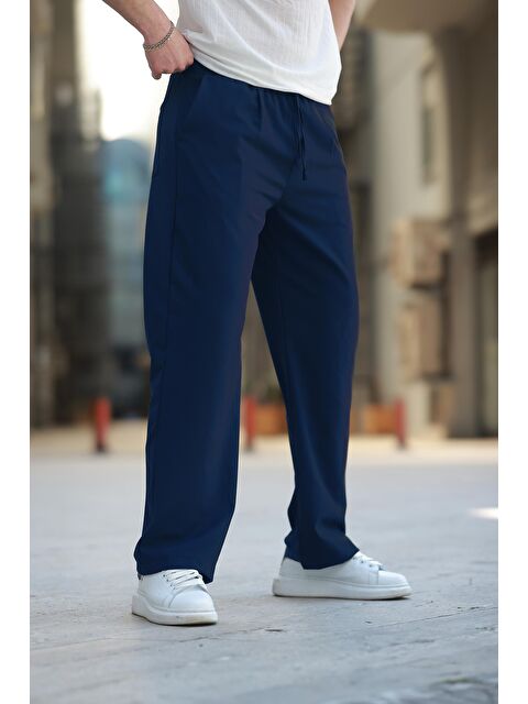 Madmext Lacivert Beli Ayarlanabilir Rahat Kesim Erkek Pantolon E6564 - S000436651-21164