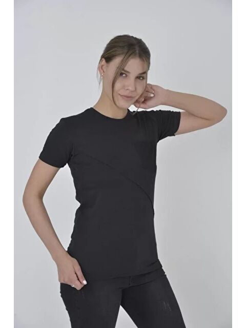 Jane's File Cepli Slim Fit T-shirt - Siyah