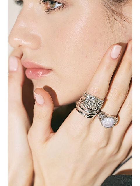 Manuka Lava Yüzük Seti Gümüş - S000529703-18105