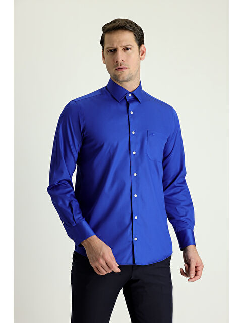 Kiğılı Uzun Kol Non Iron Saten Klasik Pamuklu Gömlek - S000406401-23710