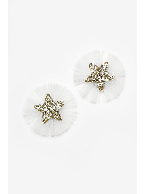 Le Mabelle Altın Tül Detaylı Yıldız Figürlü 2'li Saçsız Bebek Tokası - S000519271-20076