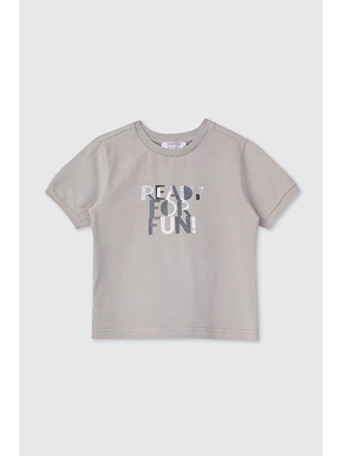 Panço Erkek Bebek Baskılı Gri Tişört - S000531746-20600