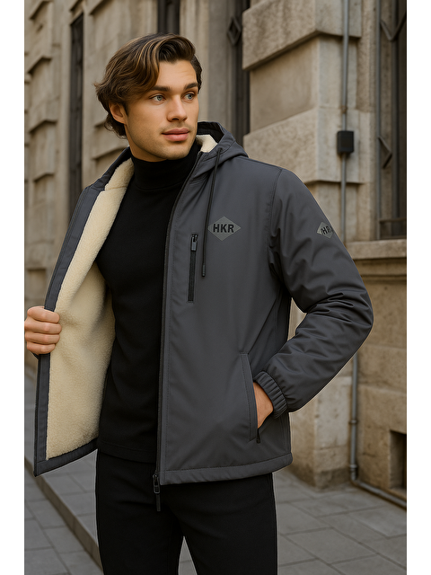 Comstar Erkek Dar Füme İçi Pelüş Kürk Rüzgarlık & Yağmurluk