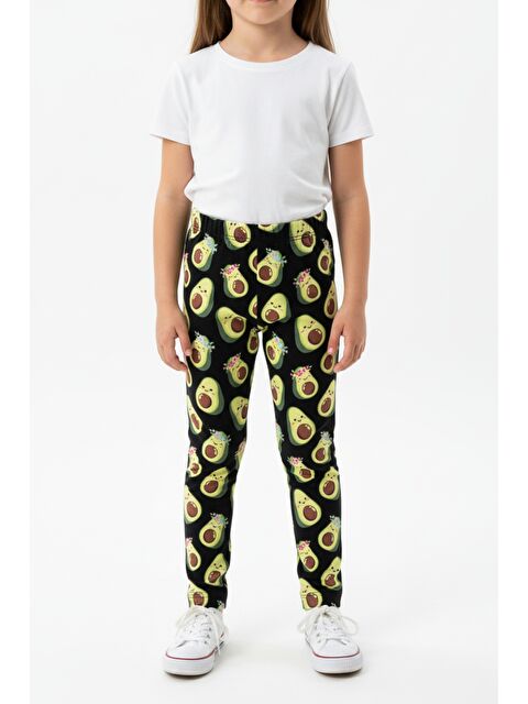 Toontoykids Kız Çocuk Baskılı Yüksek Bel Basic Tayt