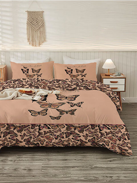 Evmila Modern Desenli Baskılı Çift Kişilik 200x220 Cm 2 Adet 50x70cm Nevresim Takımı - S000285958-23173