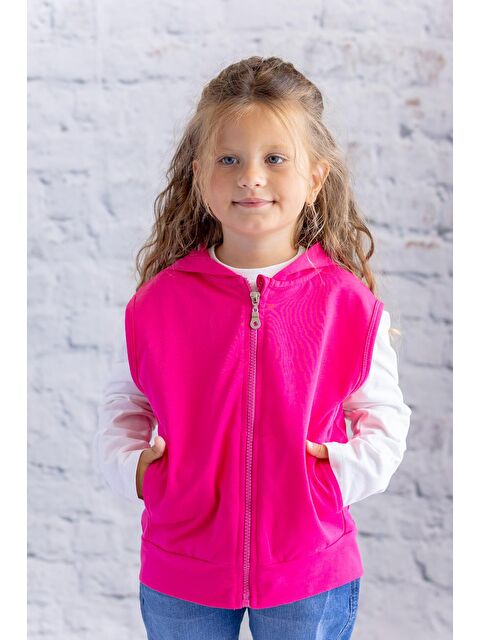 ZEYLAND Unisex Çocuk Basic Kapüşonlu Yelek   Fusya - S000316282-18686