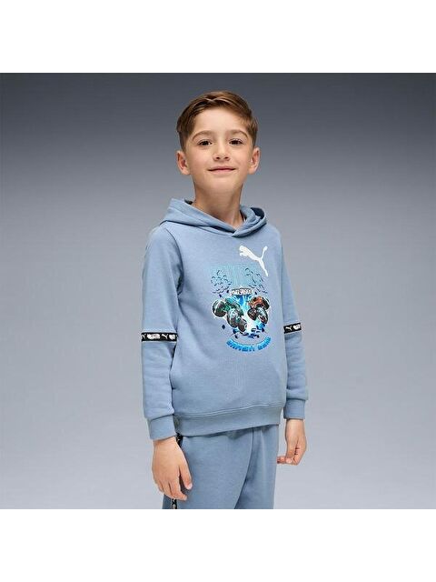 Puma Hot Wheels Çocuk Mavi Kapüşonlu Sweatshirt