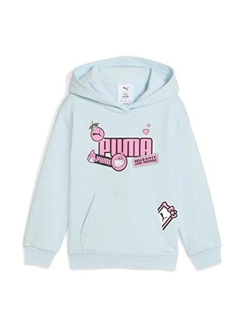 Puma Hello Kitty&Friends Graphic Çocuk Mavi Kapüşonlu Sweatshirt