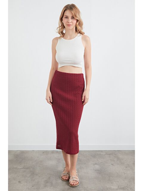 Fullamoda Beli Lastikli Triko Etek - S000407401-19951