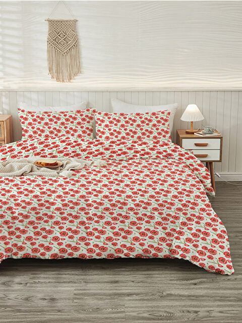 Evmila Modern Desenli Baskılı Çift Kişilik 200x220 Cm 2 Adet 50x70cm Nevresim Takımı - S000285963-23173