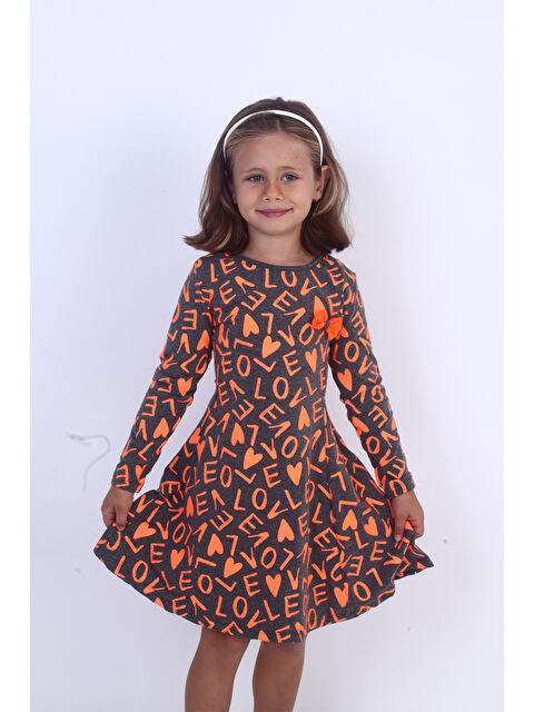 Toontoykids Kız Çocuk Love Baskılı Elbise - S000420070-29666