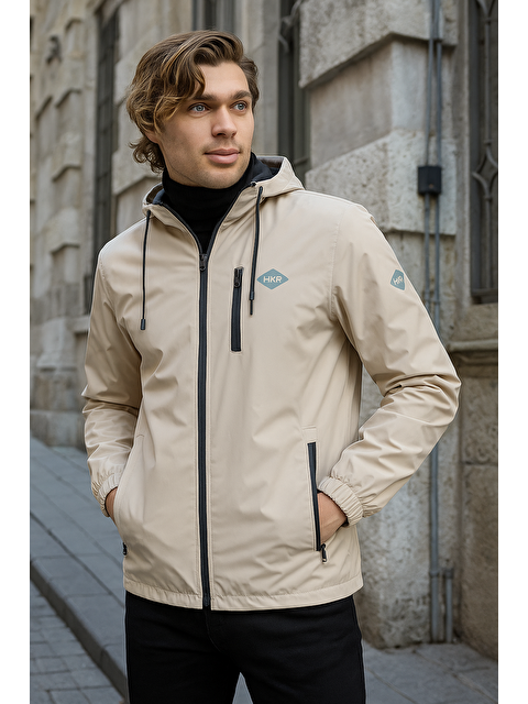 Comstar Erkek Astarlı Bol Cepli Taş Rüzgarlık & Yağmurluk