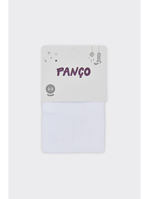 Panço Kız Bebek Mikro Beyaz Külotlu Çorap - S000509190-20063