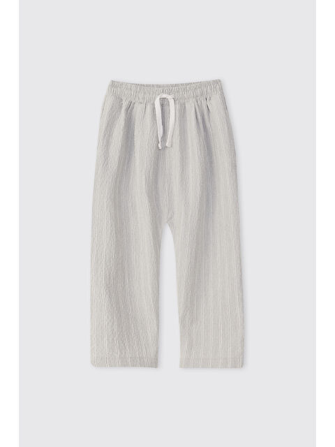 Panço Erkek Bebek Çizgili Gri-Melanj Pantolon - S000531754-20600