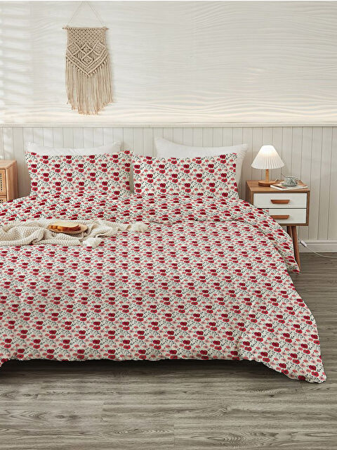 Evmila Modern Desenli Baskılı Çift Kişilik 200x220 Cm 2 Adet 50x70cm Nevresim Takımı - S000285950-23173