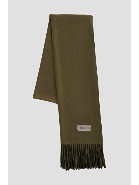 ARMİNE Püsküllü Akrilik Atkı Haki - S000512445-18547