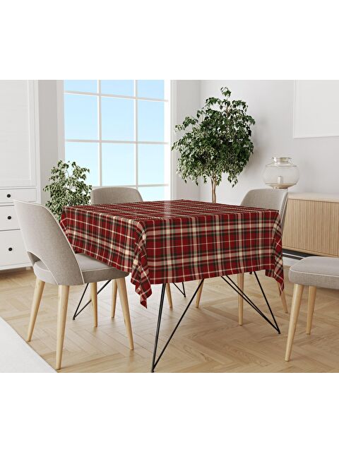 Evmila Yılbaşı Desenli Kadife Doku Masa Örtüsü - S000111203-23173