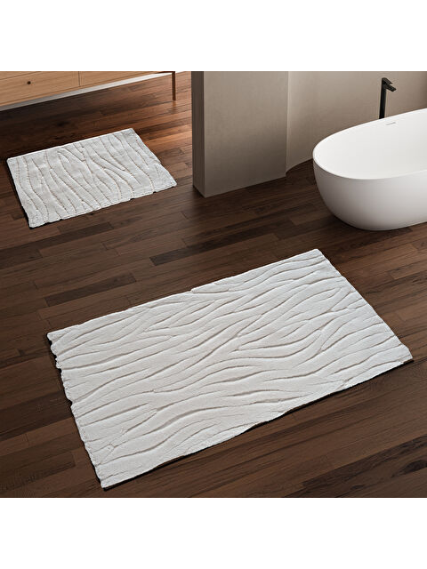 SCHAFER Home Liva Pamuk 2 li Banyo Paspası-Beyaz - S000411253-20063