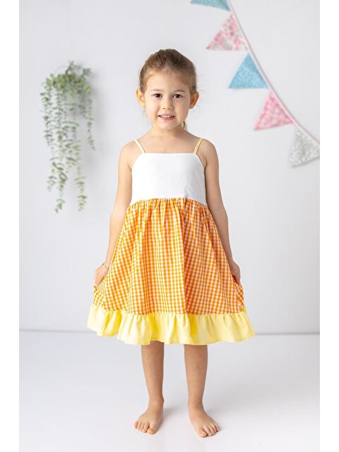 ZEYLAND Kız Çocuk Pötikare Desenli Elbise - S000315096-20013