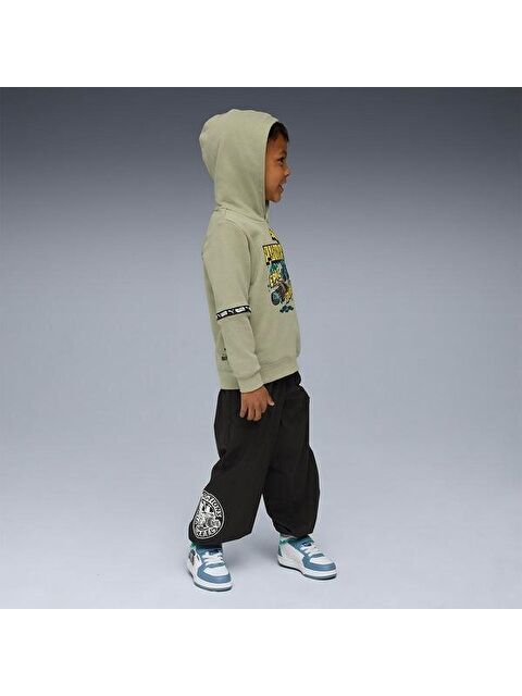 Puma Hot Wheels Çocuk Haki Kapüşonlu Sweatshirt