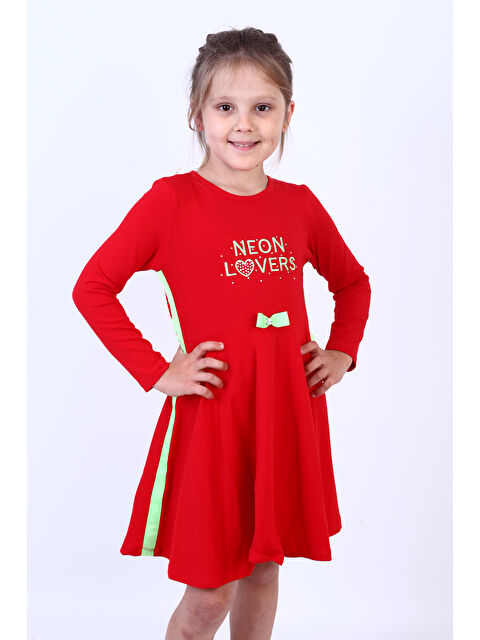 Toontoykids Kız Çocuk Neon Lover Nakışlı Elbise - S000420069-20045