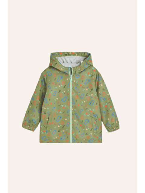 ZEYLAND Kız Erkek Çocuk Kapüşonlu Yağmurluk - Haki