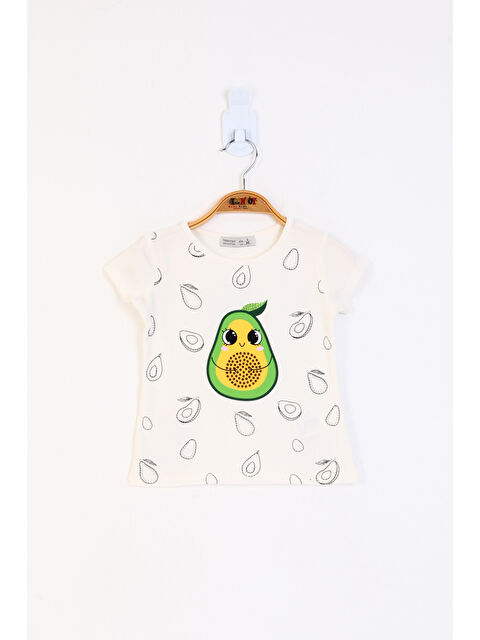 Toontoykids Kız Çocuk Avokado Baskılı Tişört