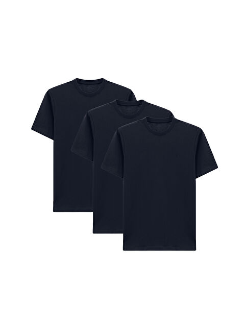 Kiğılı Erkek Bisiklet Yaka Regular Fit %100 Pamuk 3'lü Paket T-shirt Seti - S000404106-29672