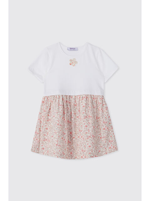 Panço Kız Bebek Yaka Detaylı Pembe Elbise - S000524302-20024