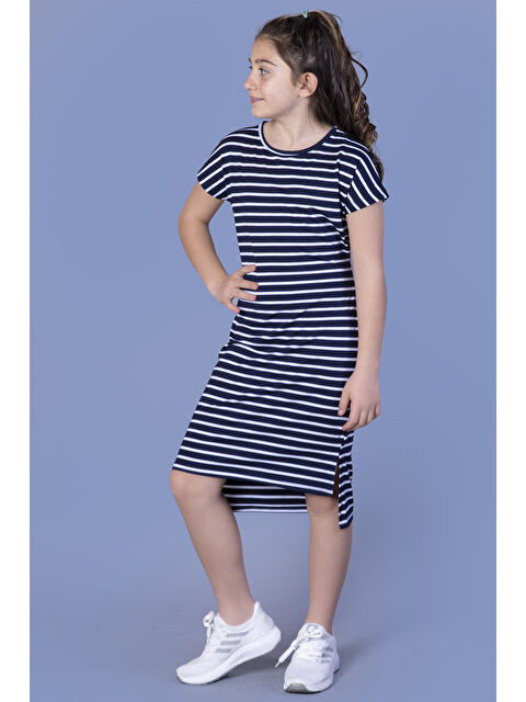 Toontoykids Kız Çocuk Beli Bağlamalı İki Yanı Yırtmaç Detaylı Elbise - S000420077-21164