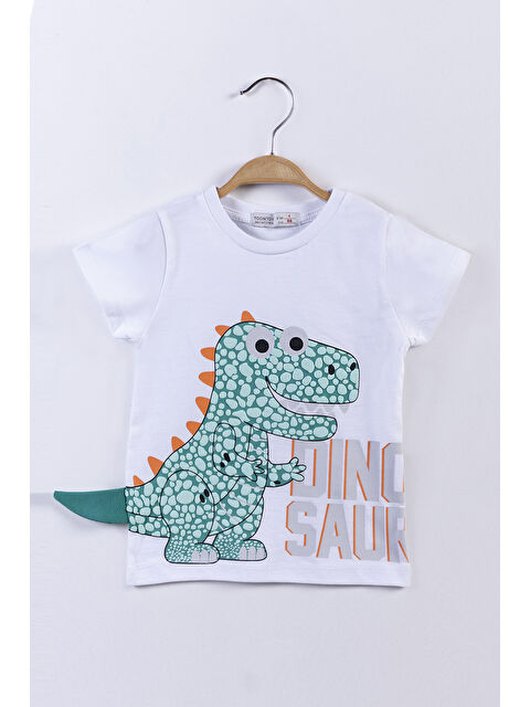 Toontoykids Erkek Çocuk Kabartmalı Dinozor Baskılı Tişört - S000417913-20063