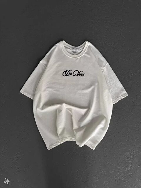 Jane's Unisex Baskılı Oversize T-Shirt - Beyaz