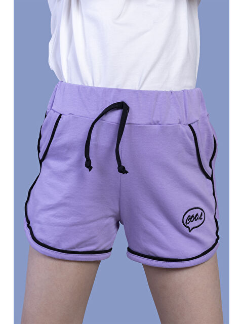 Toontoykids Kız Çocuk Beli Lastikli İki Yanı Cepli Nakışlı Şort - S000420440-19999