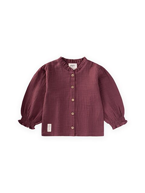 CİGİT Organik Müslin Gömlek 2-10 Yaş Mürdüm - S000532874-20036